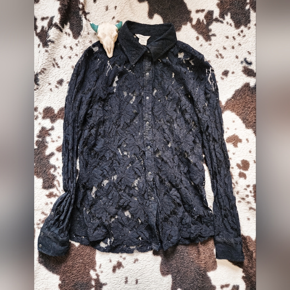 Ariat Black Lace Button Down Shirt